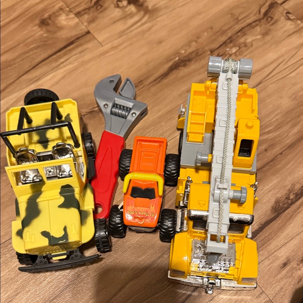 Vibrant Yellow and Orange Toy Vehicle Set